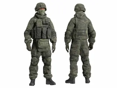 Russian Soldier Ratnik V2 Low-poly 3D model