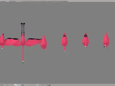 Flamingos flamingo in low polygon style Low-poly 3D model