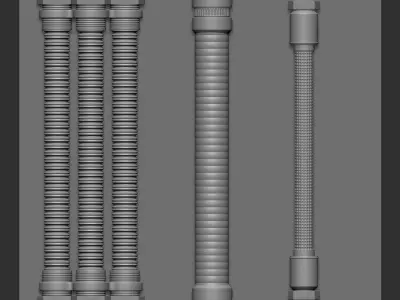 55 IMM Brushes Hoses And Tubes Low-poly 3D model