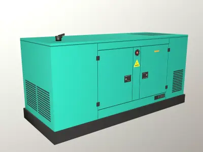 Industrial Power Generator Low Poly Low-poly 3D model