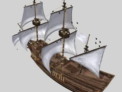 Sailing warship 3D model