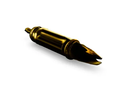 Golden Futuristic Pen 3D Model Low-poly 3D model