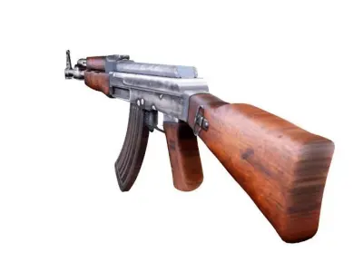 AK-47 ak - rifle Low-poly 3D model 5