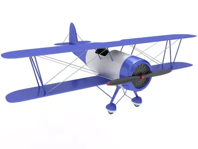Biplane vintage 3D model