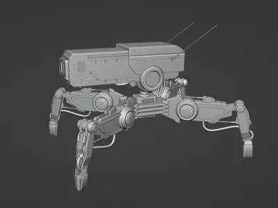 Sci-fi Spider Drone Low-poly 3D model