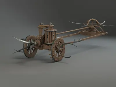 Da Vinci Scythe chariot 3D model purchase