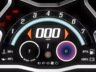 3d Digital Dash Concept Design Free low-poly 3D model