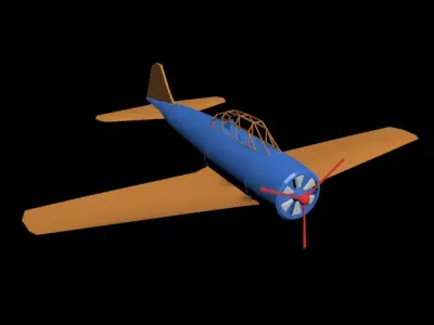 Plane orange airplane Free 3D model