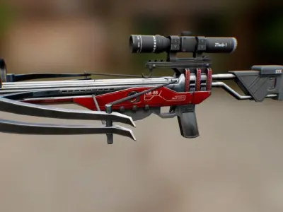 Crossbow sniper rifle Low-poly 3D model