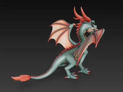 Dragon Realistic 3D Model Basic - Low Poly Realistic Low-poly 3D model