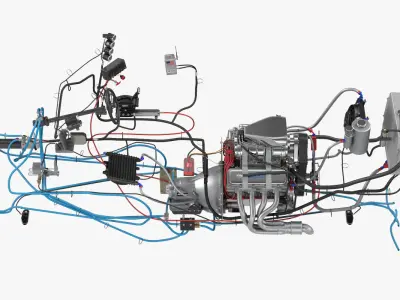 Monster Truck Bigfoot Engine System 3D model