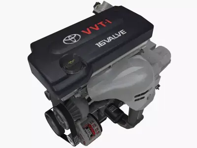 Toyota 2AZ-FE engine Low-poly 3D model