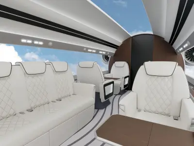 Private Jet inerior 3D model