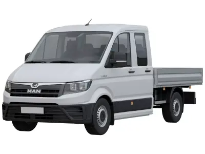 MAN TGE Flatbed Truck Duble 3D model