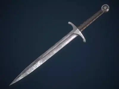 Steel Dagger PBR Free low-poly 3D model