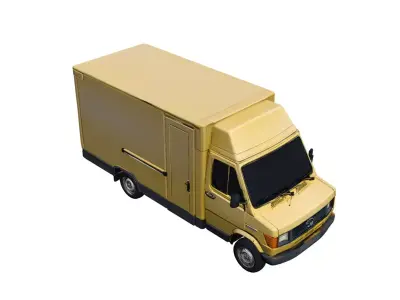 1980s Classic Vintage Cargo Van Utility Transport Vehicle 3D model