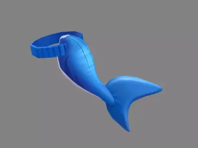 Cartoon shark tail - decoration Low-poly 3D model