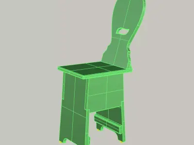ancient chair Low-poly 3D model