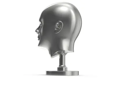 Silver Head Statue 3D model