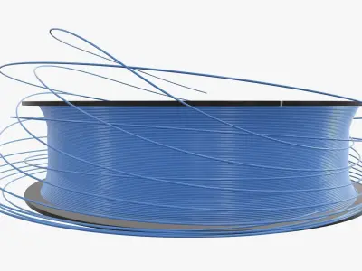 Fishing line with single spool 01 3D model