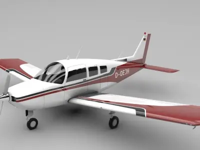 Beechcraft C-23 Sundowner Airplane Low-poly 3D model