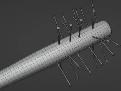 Melee Bloody Baseball Bat Low-poly 3D model