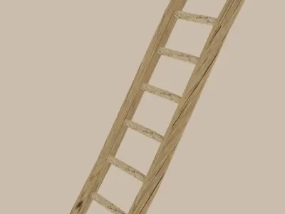 LADDER wooden in woods Free low-poly 3D model