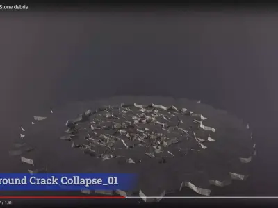 Ground Crack Collapse 01 3D model