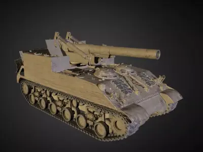 Tank 155mm GMC  M40 or 8inch Howitzer Motor Carriage M43 3D model