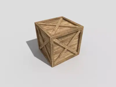 low poly wooden crate Low-poly 3D model shop