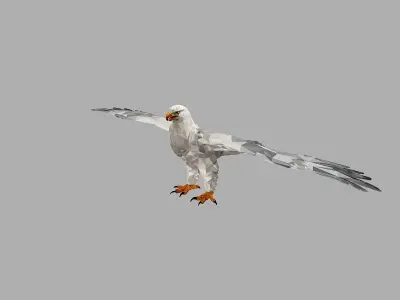 White Eagle Low Polygon Art Bird Animal Low-poly 3D model