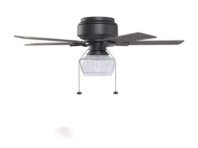 52 In Macenna Matte Black Pull Chain Ceiling Fan PBR 3D model