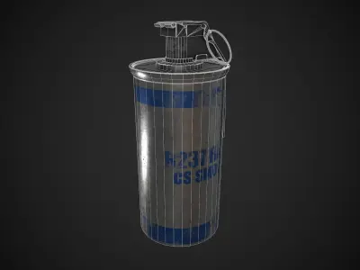 Tear Gas Grenade Low-poly 3D model