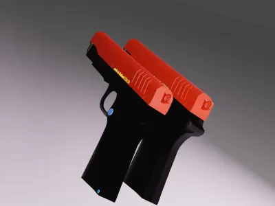 gun 3d model with two lights 3D model
