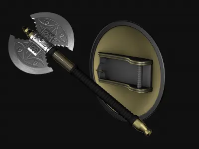 Shield and axe eye vengeance 3D model