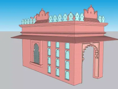 indian jodhpuri stone chatri dome 3D model