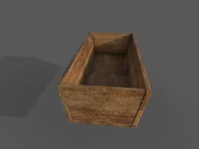 Trough Low-poly 3D model wooden box Low-poly 3D model