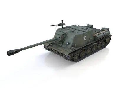 ISU-122S - 16 - Soviet Assault Gun 3D model