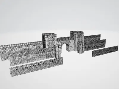 Castle Gate Low-poly 3D model