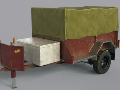Car Trailer Vehicle Carrier Low-poly 3D model