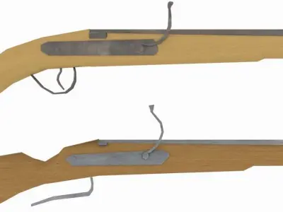 A set of wicked muskets Free low-poly 3D model