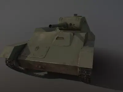 Soviet light tank T-70 low poly Low-poly 3D model