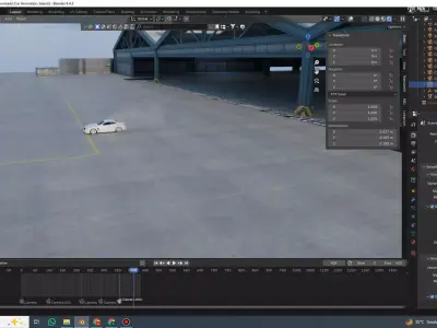 Drift car street with BMW Rigged Free 3D model