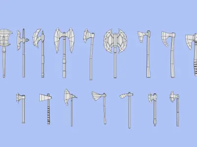 LowPoly Medieval Weapons Pack Low-poly 3D model purchase