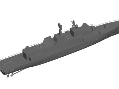 Warship military ship 3D model