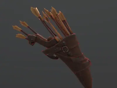 Medieval Arrow Quiver Game-Ready 3D Model Low-poly 3D model