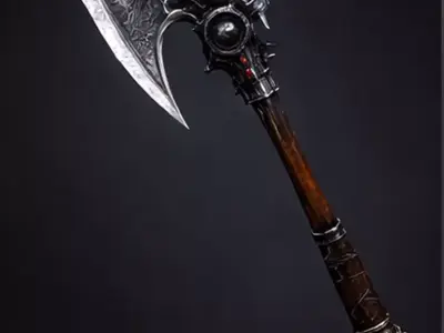 Skull Reaper Battle Axe Low-poly 3D model