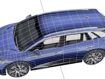 Volkswagen ID4 Low Poly Electric SUV Vehicle Model Low-poly 3D model