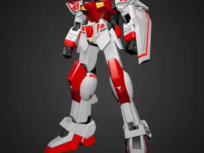 Gundam RX Low-poly 3D model