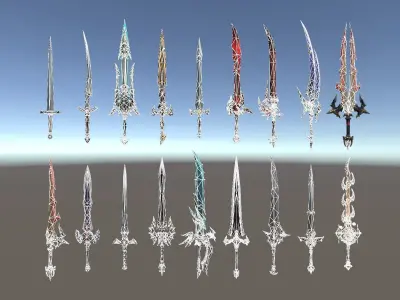 Epic Swords Pack Low-poly 3D model